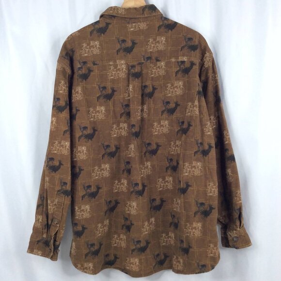 Woolrich Mens XL Chamois Flannel Shirt Long Sleeve Button Down Deer Buck Hunting - Picture 2 of 7